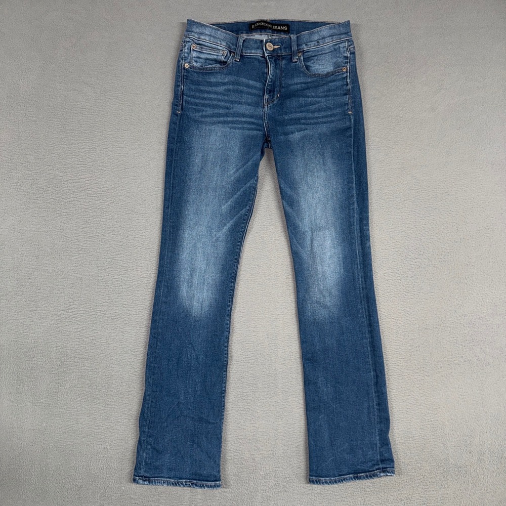 Express Jeans Womens 6 Blue Mid Rise Barely Boot Ultimate Stretch Denim Cowboy